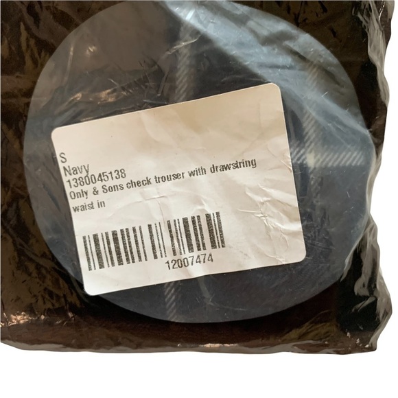 ASOS Only & Sons Check Trouser With Drawstring in Blue and Windowpane Print Sm. - Picture 10 of 11